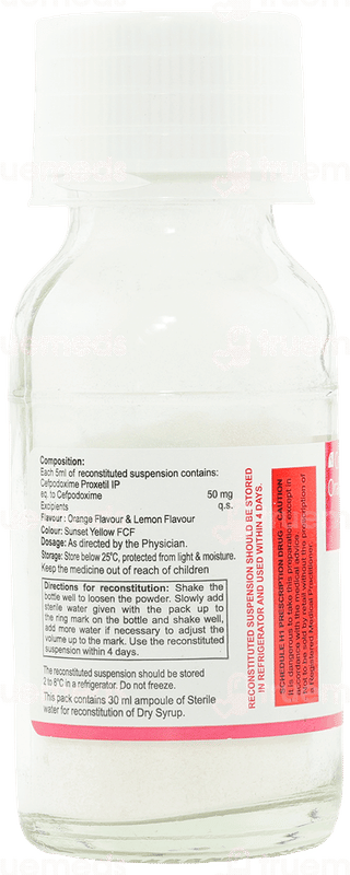 Cefredrox 50 Mg Lemon And Orange Suspension 30 Ml